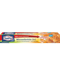 Пищевая пленка Toppits для микроволновой печи, фольга 2-в-1 (15 м x 32,5 см)