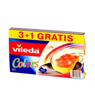 Սպունգ Վիլեդա, փյուր ակտիվ, գունավոր, 3+1 հատ
